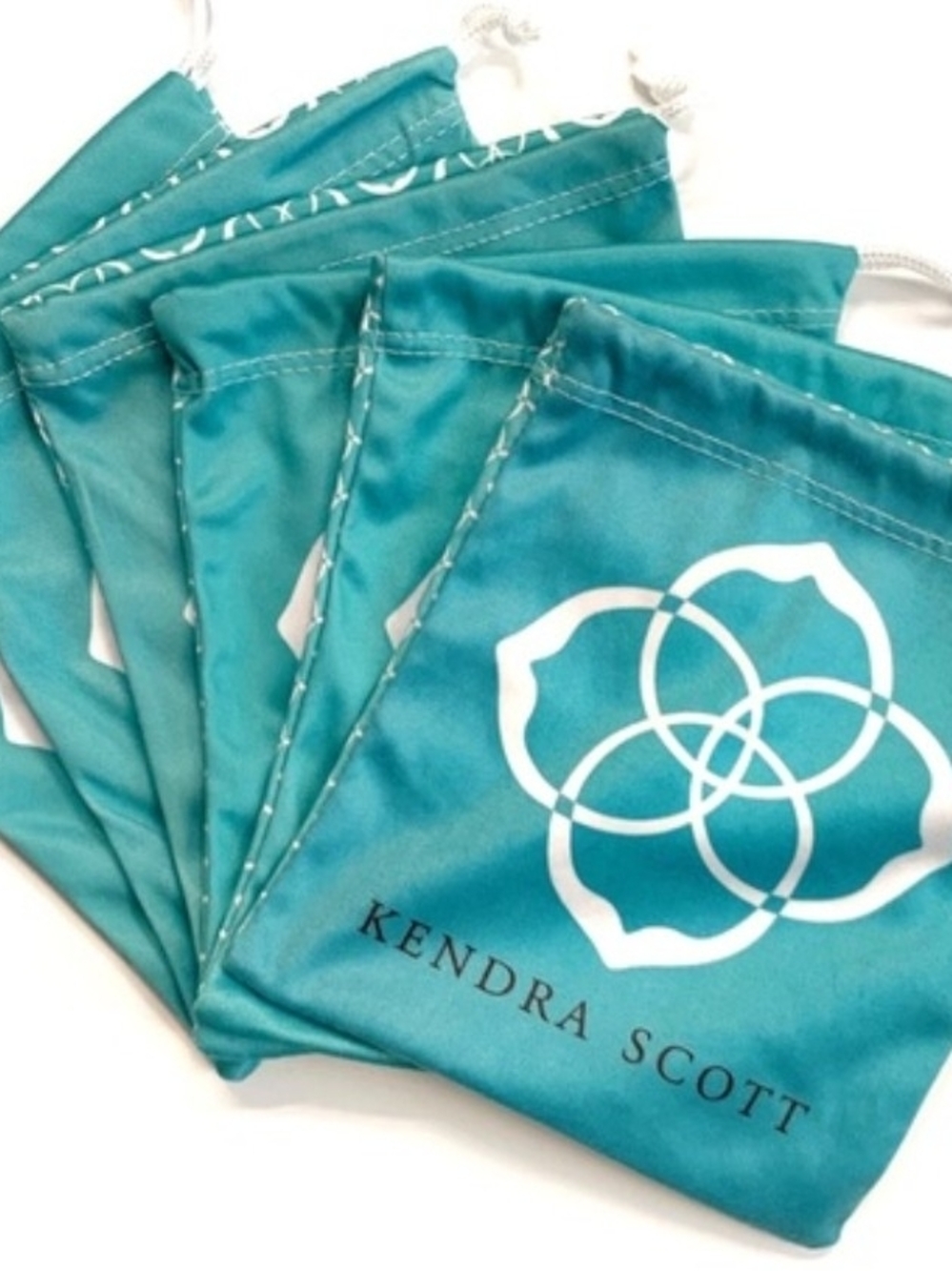 Lot Of 6 Kendra Scott Turquoise  Drawstring Jewelry Pouch